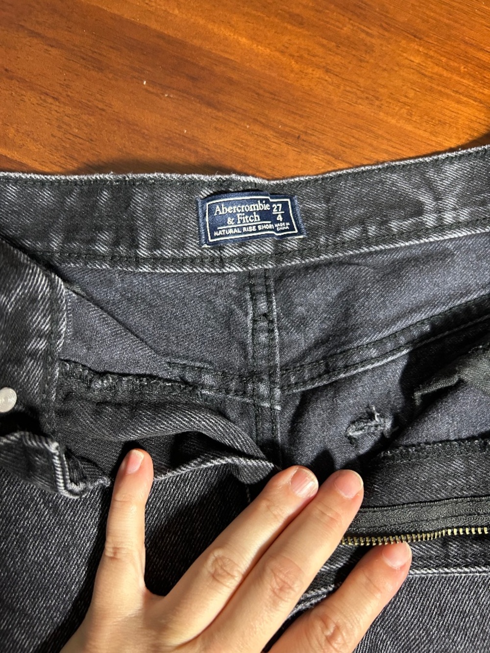 Abercrombie & Fitch Washed Black High-Rise Denim Cutoff Shorts - Size 27